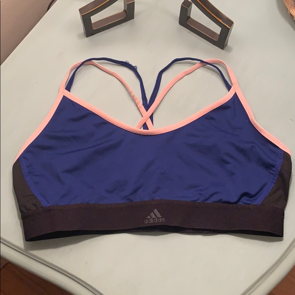 Adidas Women's Blue and Pink Sports Bra